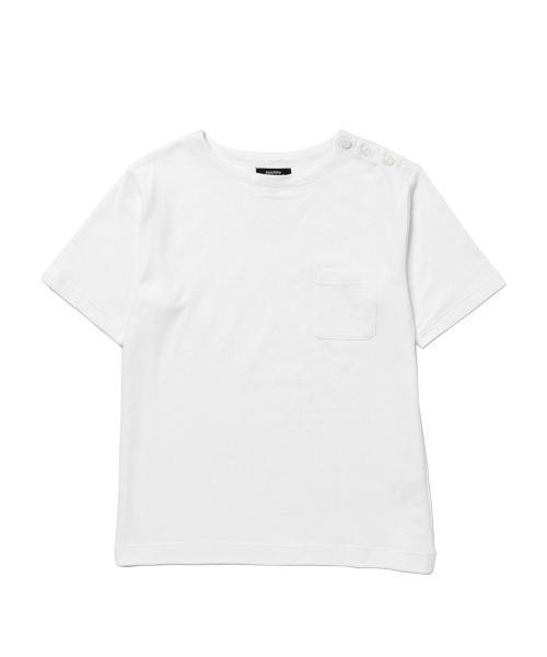 BEAMS(ビームス)の「BEAMS / ショルダーボタン Tシャツ(Tシャツ/カットソー・メンズ・ホワイト/ネイビー・MEDIUM/SMALL/LARGE)」の4枚目の写真