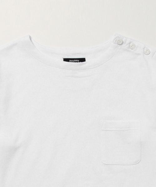 BEAMS(ビームス)の「BEAMS / ショルダーボタン Tシャツ(Tシャツ/カットソー・メンズ・ホワイト/ネイビー・MEDIUM/SMALL/LARGE)」の5枚目の写真