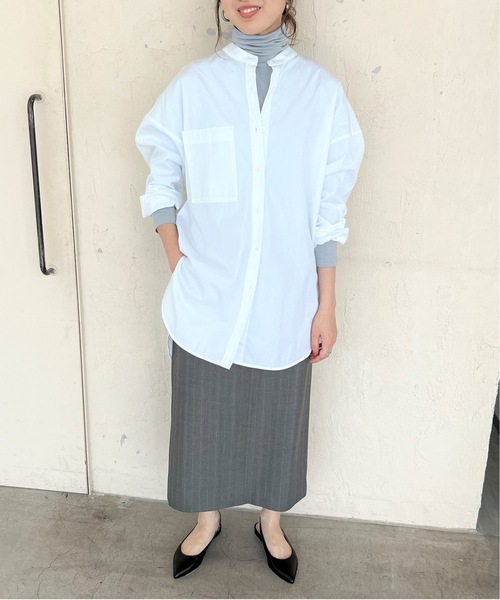 Spick & Span(スピックアンドスパン)の「≪追加≫【MIJEONG PARK /ミジョンパーク】 ロールネックジャージートップ(Tシャツ/カットソー・レディース・ブラウン/ブルー/アイボリー/ピンク・SMALL)」の14枚目の写真