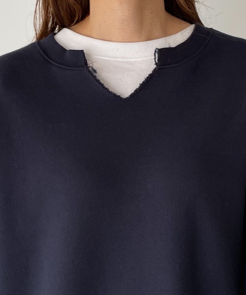CANAL JEAN(キャナルジーン)の「choice_cnl(チョイス) washingキーネックオーバーサイズトレーナー(スウェット・レディース・サックスブルー/オレンジ/ネイビー/ブルー/クリーム・ONE SIZE)」の19枚目の写真
