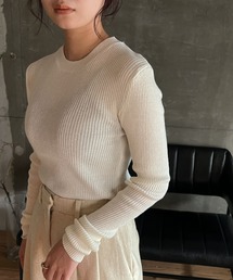 cona | 【ZOZO限定】ウールラウンドネックシアートップス(ニット/セーター)