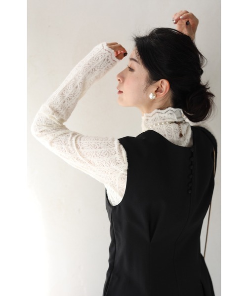 cawaii（カワイイ）の「バラの花浮かぶふわふわ起毛レースカットソートップス（Tシャツ/カットソー・レディース・アイボリー・FREE）」の9枚目の写真