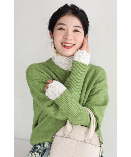 cawaii（カワイイ）の「バラの花浮かぶふわふわ起毛レースカットソートップス（Tシャツ/カットソー・レディース・アイボリー・FREE）」の18枚目の写真