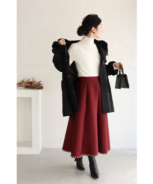 cawaii（カワイイ）の「バラの花浮かぶふわふわ起毛レースカットソートップス（Tシャツ/カットソー・レディース・アイボリー・FREE）」の4枚目の写真