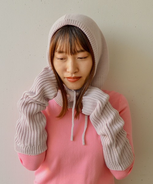 styiro（スタイロ）の「あったかバラクラバ＆アームウォーマーセット（ネックウォーマー/スヌード・レディース・ピンク/ブラック/アイボリー/グレー・FREE）」の4枚目の写真