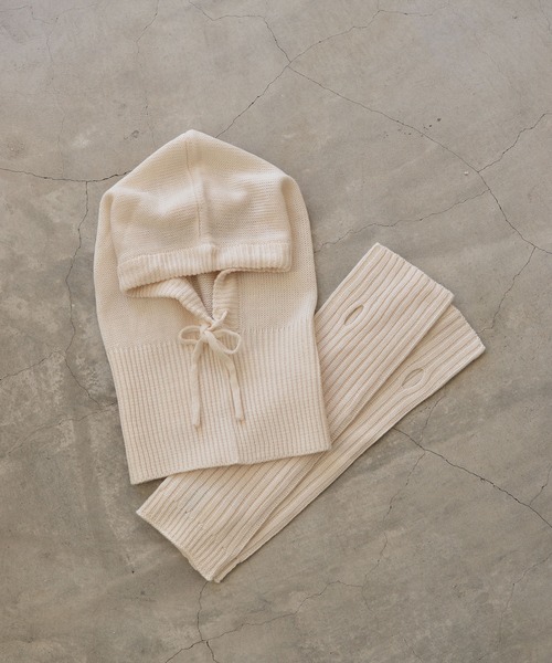 styiro（スタイロ）の「あったかバラクラバ＆アームウォーマーセット（ネックウォーマー/スヌード・レディース・ピンク/ブラック/アイボリー/グレー・FREE）」の9枚目の写真