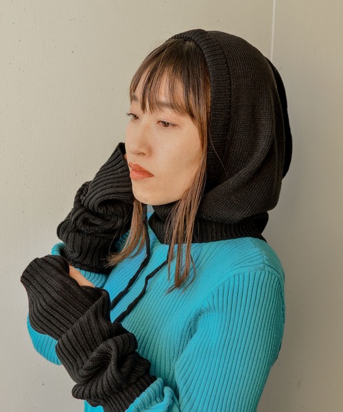 styiro（スタイロ）の「あったかバラクラバ＆アームウォーマーセット（ネックウォーマー/スヌード・レディース・ピンク/ブラック/アイボリー/グレー・FREE）」の15枚目の写真