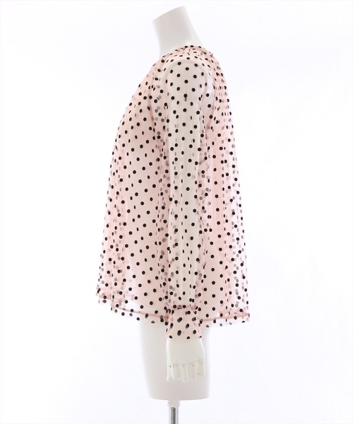 clear（クリア）の「シアードットブラウス[ウィッシュコア シースルー ドット柄]≪SS新作≫（シャツ/ブラウス・レディース・ホワイト/チャコールグレー/ピンク/ブラック・F）」の7枚目の写真