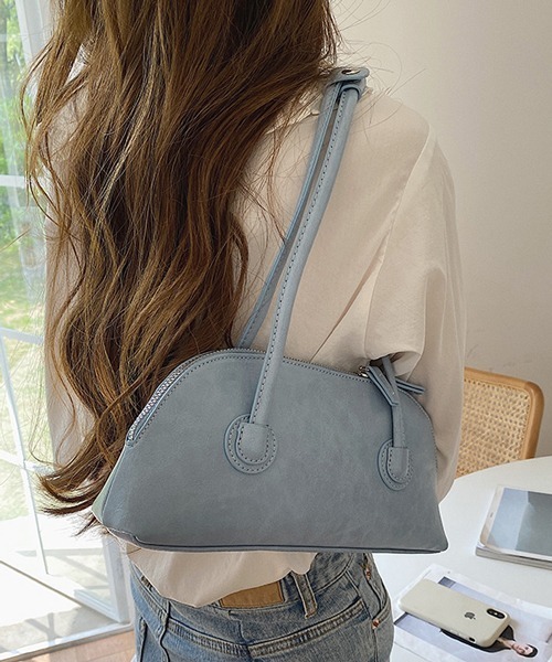 HALEY PESCA（ヘーリーペスカ）の「HALEY PESCA/扇形シンプルモダン ショルダーハンドバッグ（ハンドバッグ・レディース・ピンク系その他/グリーン/ブルー/ピンク/ホワイト/ブラック・FREE）」の5枚目の写真