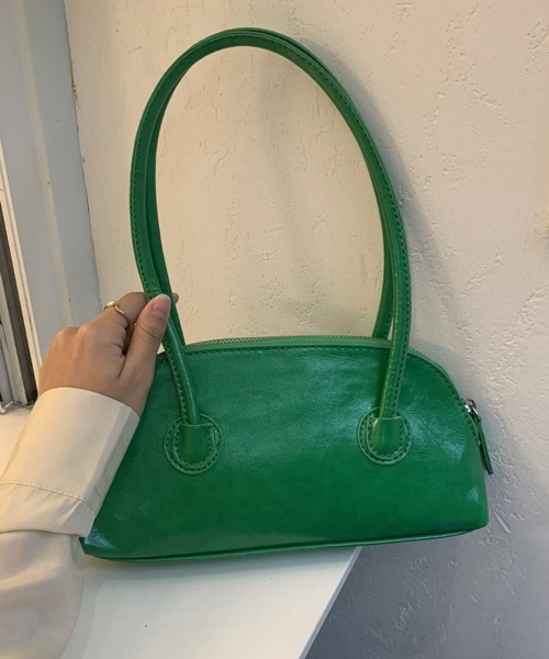 HALEY PESCA（ヘーリーペスカ）の「HALEY PESCA/扇形シンプルモダン ショルダーハンドバッグ（ハンドバッグ・レディース・ピンク系その他/グリーン/ブルー/ピンク/ホワイト/ブラック・FREE）」の4枚目の写真