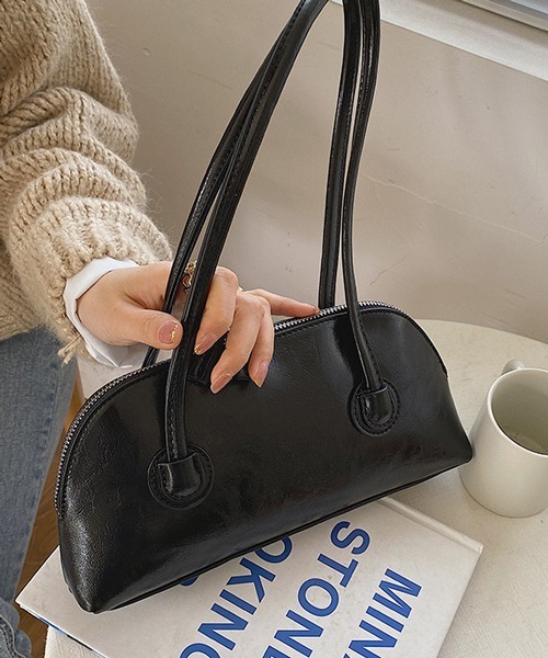 HALEY PESCA（ヘーリーペスカ）の「HALEY PESCA/扇形シンプルモダン ショルダーハンドバッグ（ハンドバッグ・レディース・ピンク系その他/グリーン/ブルー/ピンク/ホワイト/ブラック・FREE）」の3枚目の写真