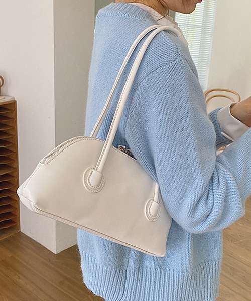 HALEY PESCA（ヘーリーペスカ）の「HALEY PESCA/扇形シンプルモダン ショルダーハンドバッグ（ハンドバッグ・レディース・ピンク系その他/グリーン/ブルー/ピンク/ホワイト/ブラック・FREE）」の8枚目の写真