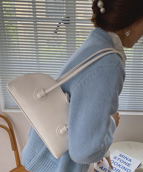 HALEY PESCA（ヘーリーペスカ）の「HALEY PESCA/扇形シンプルモダン ショルダーハンドバッグ（ハンドバッグ・レディース・ピンク系その他/グリーン/ブルー/ピンク/ホワイト/ブラック・FREE）」の9枚目の写真