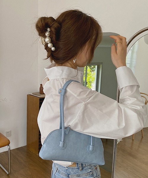 HALEY PESCA（ヘーリーペスカ）の「HALEY PESCA/扇形シンプルモダン ショルダーハンドバッグ（ハンドバッグ・レディース・ピンク系その他/グリーン/ブルー/ピンク/ホワイト/ブラック・FREE）」の18枚目の写真