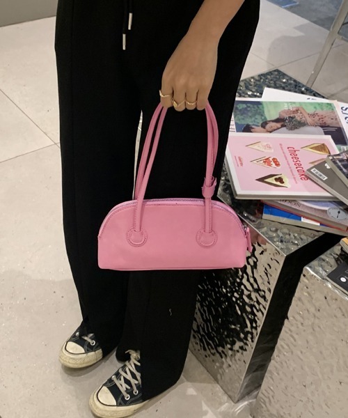 HALEY PESCA（ヘーリーペスカ）の「HALEY PESCA/扇形シンプルモダン ショルダーハンドバッグ（ハンドバッグ・レディース・ピンク系その他/グリーン/ブルー/ピンク/ホワイト/ブラック・FREE）」の22枚目の写真