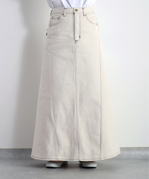 cepo（セポ）の「デニムフレアスカート《立体裁断》（デニムスカート・レディース・オフホワイト/ネイビー・S/L/M）」の11枚目の写真