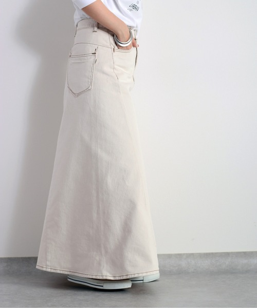 cepo（セポ）の「デニムフレアスカート《立体裁断》（デニムスカート・レディース・オフホワイト/ネイビー・S/L/M）」の7枚目の写真