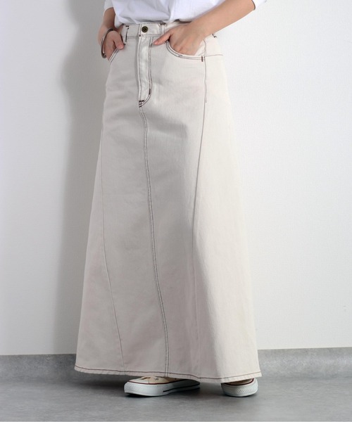 cepo（セポ）の「デニムフレアスカート《立体裁断》（デニムスカート・レディース・オフホワイト/ネイビー・S/L/M）」の16枚目の写真