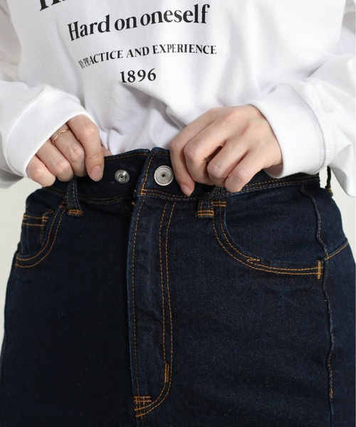 cepo（セポ）の「デニムフレアスカート《立体裁断》（デニムスカート・レディース・オフホワイト/ネイビー・S/L/M）」の10枚目の写真