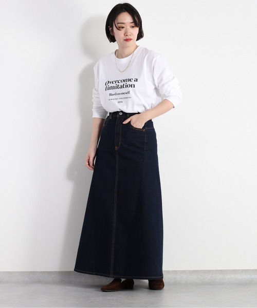 cepo（セポ）の「デニムフレアスカート《立体裁断》（デニムスカート・レディース・オフホワイト/ネイビー・S/L/M）」の18枚目の写真
