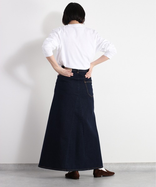 cepo（セポ）の「デニムフレアスカート《立体裁断》（デニムスカート・レディース・オフホワイト/ネイビー・S/L/M）」の14枚目の写真
