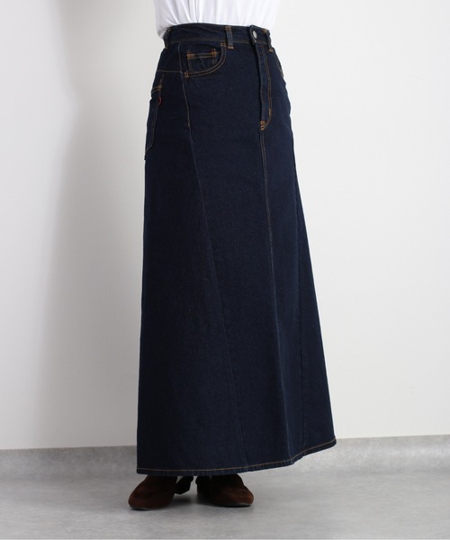cepo（セポ）の「デニムフレアスカート《立体裁断》（デニムスカート・レディース・オフホワイト/ネイビー・S/L/M）」の21枚目の写真