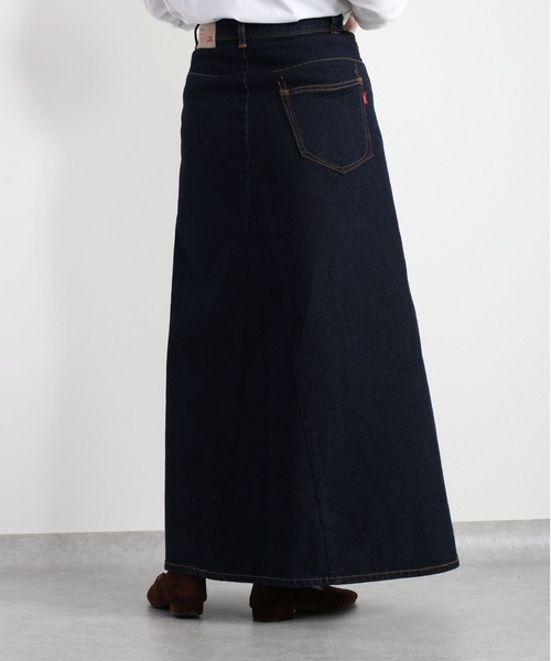 cepo（セポ）の「デニムフレアスカート《立体裁断》（デニムスカート・レディース・オフホワイト/ネイビー・S/L/M）」の4枚目の写真