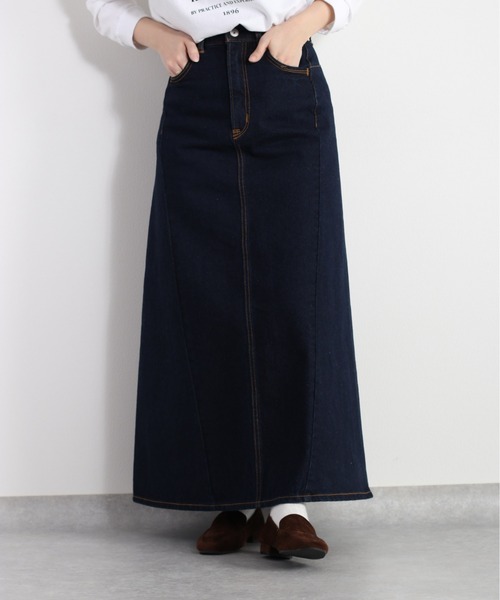 cepo（セポ）の「デニムフレアスカート《立体裁断》（デニムスカート・レディース・オフホワイト/ネイビー・S/L/M）」の8枚目の写真