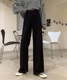 【URGE:】裏起毛 ハイウエスト ストレートパンツ