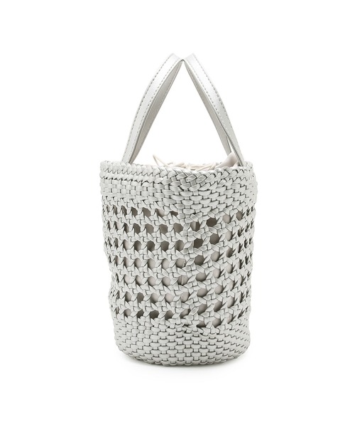 ROPE' PICNIC（ロペピクニック）の「スムースハンドメッシュ巾着付きバケットバッグ（トートバッグ・レディース・シルバー/ブラック・FREE）」の8枚目の写真