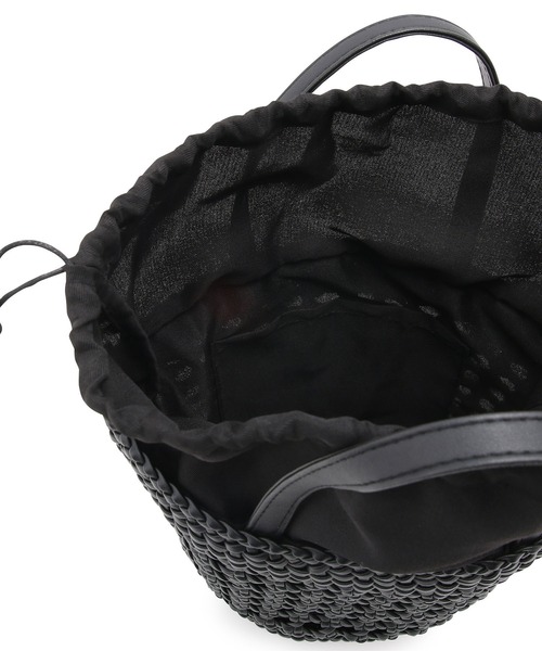 ROPE' PICNIC（ロペピクニック）の「スムースハンドメッシュ巾着付きバケットバッグ（トートバッグ・レディース・シルバー/ブラック・FREE）」の5枚目の写真