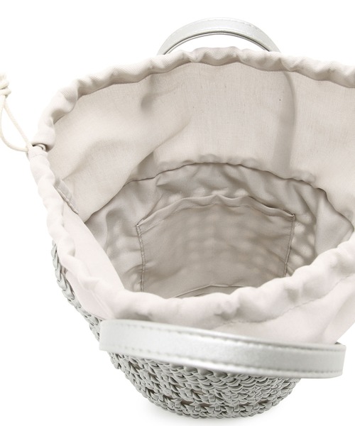 ROPE' PICNIC（ロペピクニック）の「スムースハンドメッシュ巾着付きバケットバッグ（トートバッグ・レディース・シルバー/ブラック・FREE）」の4枚目の写真