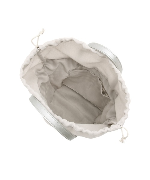 ROPE' PICNIC（ロペピクニック）の「スムースハンドメッシュ巾着付きバケットバッグ（トートバッグ・レディース・シルバー/ブラック・FREE）」の7枚目の写真