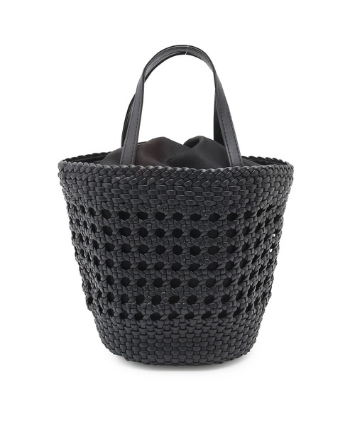 ROPE' PICNIC（ロペピクニック）の「スムースハンドメッシュ巾着付きバケットバッグ（トートバッグ・レディース・シルバー/ブラック・FREE）」の9枚目の写真