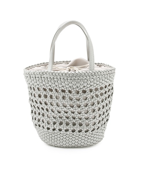 ROPE' PICNIC（ロペピクニック）の「スムースハンドメッシュ巾着付きバケットバッグ（トートバッグ・レディース・シルバー/ブラック・FREE）」の12枚目の写真