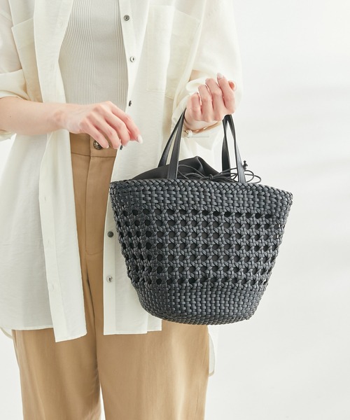 ROPE' PICNIC（ロペピクニック）の「スムースハンドメッシュ巾着付きバケットバッグ（トートバッグ・レディース・シルバー/ブラック・FREE）」の14枚目の写真