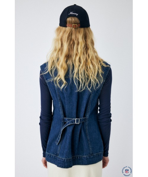 MOUSSY（マウジー）の「BACK BELT DENIM ベスト（ベスト・レディース・ブルー・FREE）」の6枚目の写真