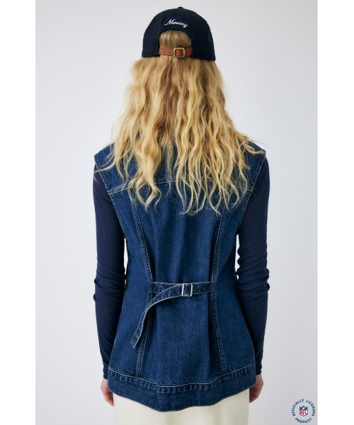 MOUSSY（マウジー）の「BACK BELT DENIM ベスト（ベスト・レディース・ブルー・FREE）」の2枚目の写真