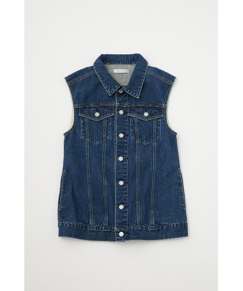 MOUSSY（マウジー）の「BACK BELT DENIM ベスト（ベスト・レディース・ブルー・FREE）」の4枚目の写真