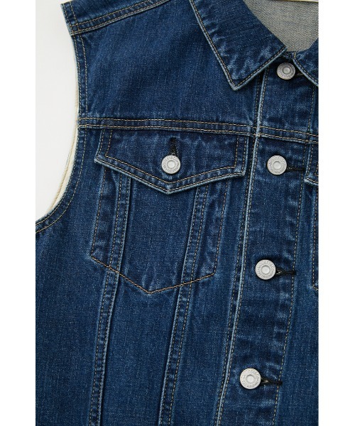 MOUSSY（マウジー）の「BACK BELT DENIM ベスト（ベスト・レディース・ブルー・FREE）」の13枚目の写真