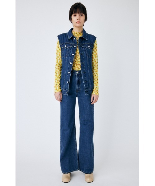 MOUSSY（マウジー）の「BACK BELT DENIM ベスト（ベスト・レディース・ブルー・FREE）」の5枚目の写真