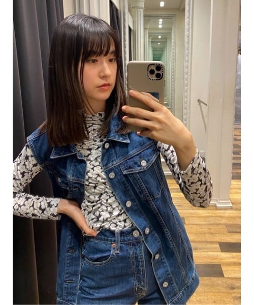MOUSSY（マウジー）の「BACK BELT DENIM ベスト（ベスト・レディース・ブルー・FREE）」の20枚目の写真