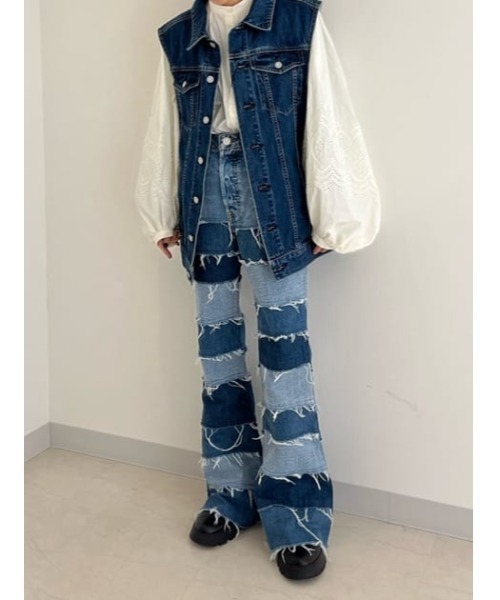 MOUSSY（マウジー）の「BACK BELT DENIM ベスト（ベスト・レディース・ブルー・FREE）」の21枚目の写真