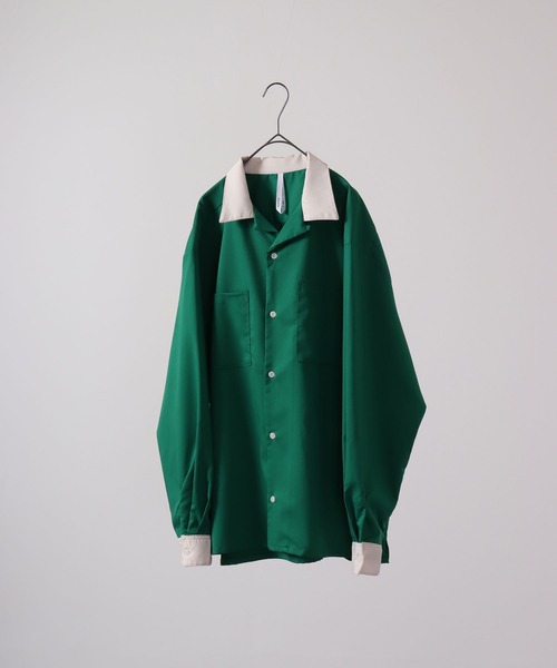 FUNALIVE（ファンアライブ）の「とろみ ストレッチ 長袖オープンクレリックシャツ（シャツ/ブラウス・メンズ・サックスブルー/ブラック/カーキ/ベージュ/モカ/グリーン/ホワイト・M/XL/L）」の6枚目の写真