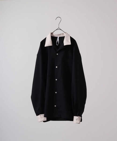 FUNALIVE（ファンアライブ）の「とろみ ストレッチ 長袖オープンクレリックシャツ（シャツ/ブラウス・メンズ・サックスブルー/ブラック/カーキ/ベージュ/モカ/グリーン/ホワイト・M/XL/L）」の3枚目の写真