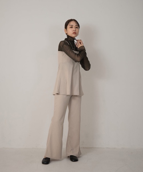 Amiur（エミレ）の「flare tunic set up（セットアップ・レディース・ブラック/ベージュ・FREE）」の7枚目の写真