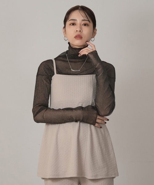 Amiur（エミレ）の「flare tunic set up（セットアップ・レディース・ブラック/ベージュ・FREE）」の8枚目の写真