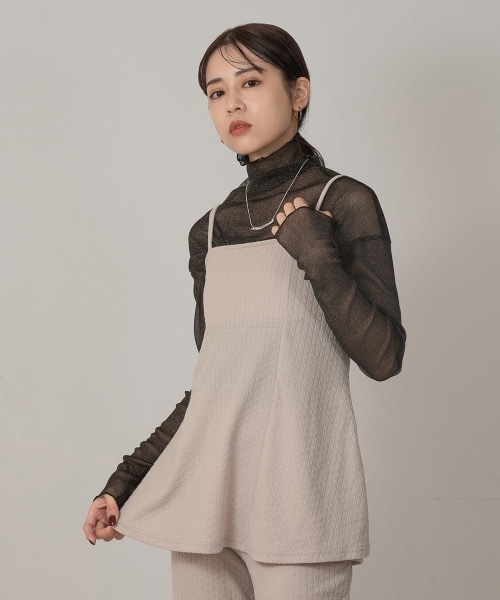 Amiur（エミレ）の「flare tunic set up（セットアップ・レディース・ブラック/ベージュ・FREE）」の9枚目の写真