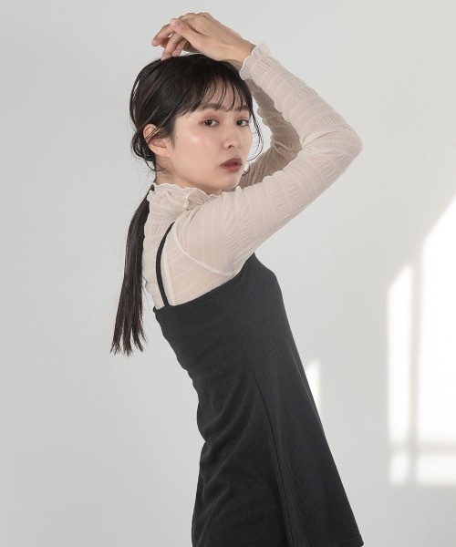 Amiur（エミレ）の「flare tunic set up（セットアップ・レディース・ブラック/ベージュ・FREE）」の5枚目の写真