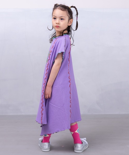 Life Support Products（ライフサポートプロダクツ）の「フレンチスリーブメローワンピース(80～150cm)（ワンピース・キッズ・チャコール/パープル/キャメル・80/90/95/100/110/120/130/140/150）」の5枚目の写真